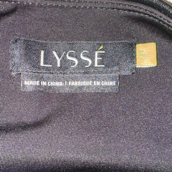 Lysse Black Textured Faux Leather Leggings Control Top S - Picture 9 of 15